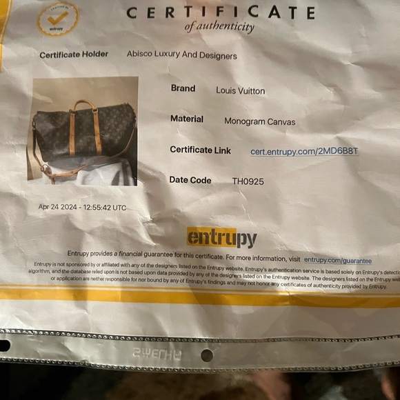 Louis Vuitton Keepall 55. Comes with dust bag & certificate of certification. - Picture 2 of 5